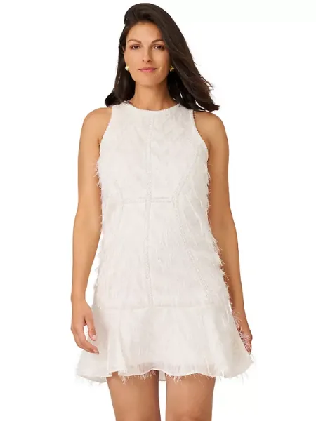 J Mendel Fringe Beaded Mini Dress